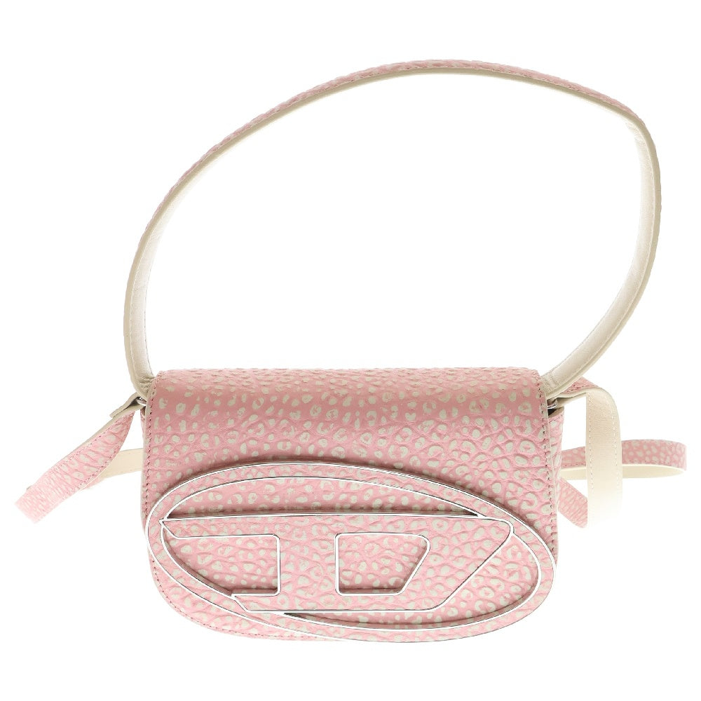 DIESEL(ディーゼル) 1DR エンボス加工 2way Dロゴ カウレザー ハンドバッグ ショルダーバッグ レディース ピンク X08396 P4723