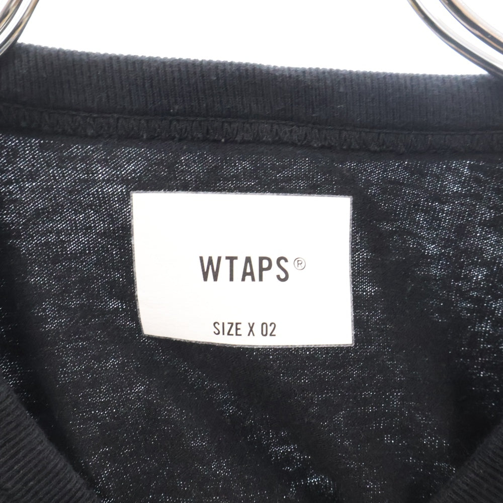 WTAPS(ダブルタップス) 22AW WTUBE L/S TEE フロントポケット ロングスリーブ 長袖Tシャツ ブラック 222ATDT-CSM11
