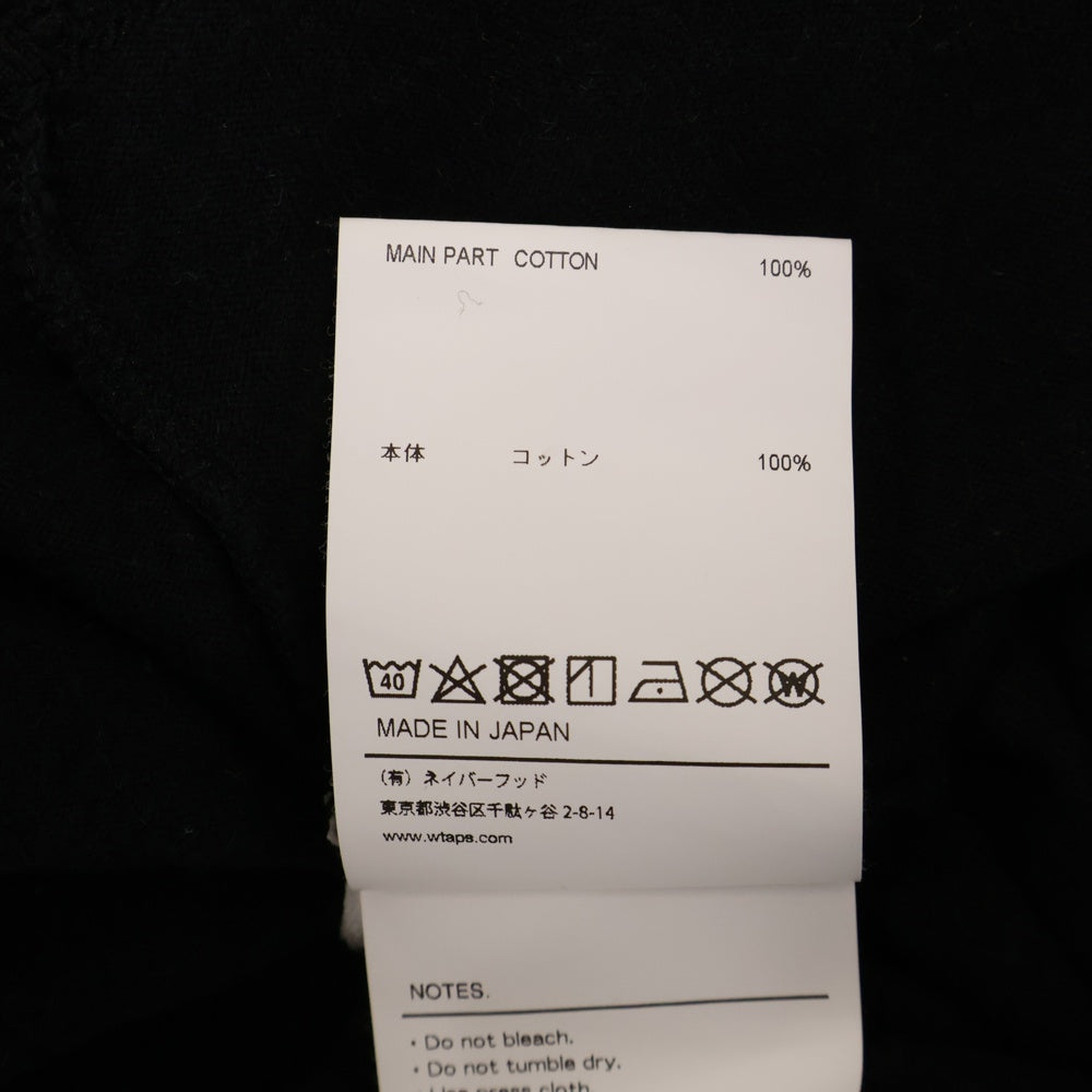 WTAPS(ダブルタップス) 22AW WTUBE L/S TEE フロントポケット ロングスリーブ 長袖Tシャツ ブラック 222ATDT-CSM11