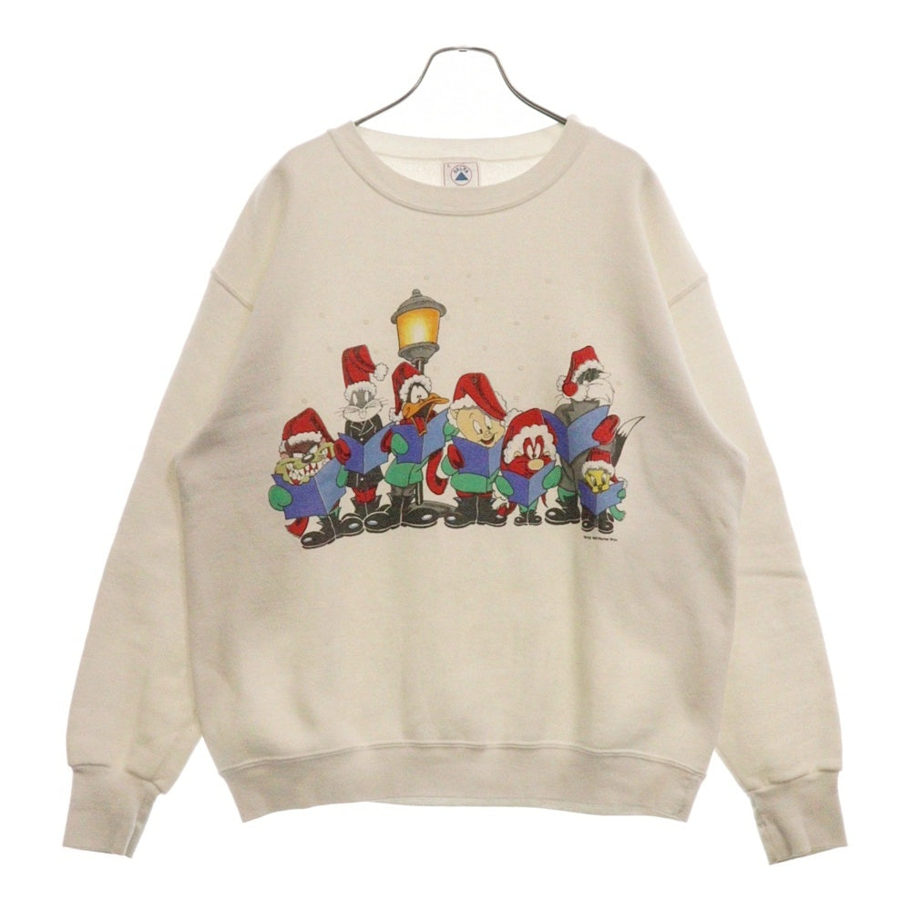 VINTAGE(ヴィンテージ) 90s Looney Tunes Christmas Crewneck Sweatshirt ルーニー・テューンズ クリスマスデザイン クルーネックスウェットトレーナー ホワイト