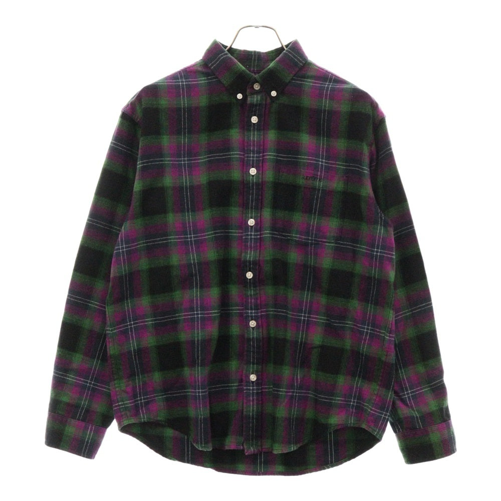 SUPREME(シュプリーム) 22SS Brushed Plaid Flannei Shirt ブラッシュドプレイド フランネル 長袖シャツ ブラック/パープル