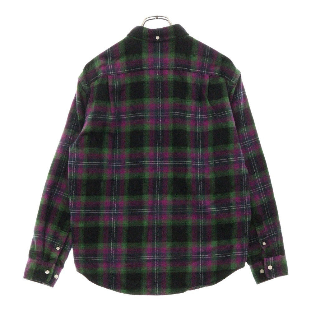 SUPREME(シュプリーム) 22SS Brushed Plaid Flannei Shirt ブラッシュドプレイド フランネル 長袖シャツ ブラック/パープル