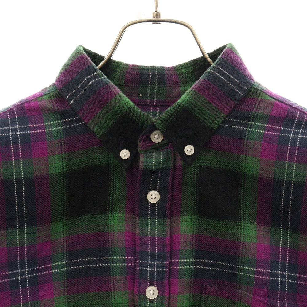 SUPREME(シュプリーム) 22SS Brushed Plaid Flannei Shirt ブラッシュドプレイド フランネル 長袖シャツ ブラック/パープル