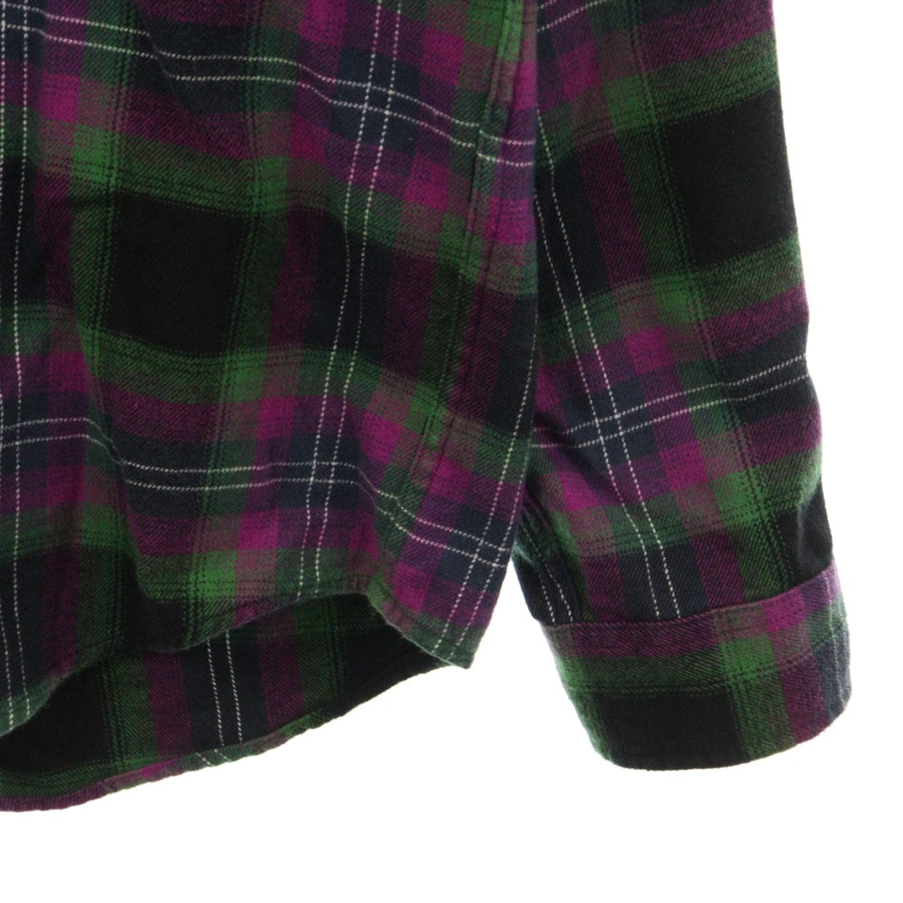 SUPREME(シュプリーム) 22SS Brushed Plaid Flannei Shirt ブラッシュドプレイド フランネル 長袖シャツ ブラック/パープル