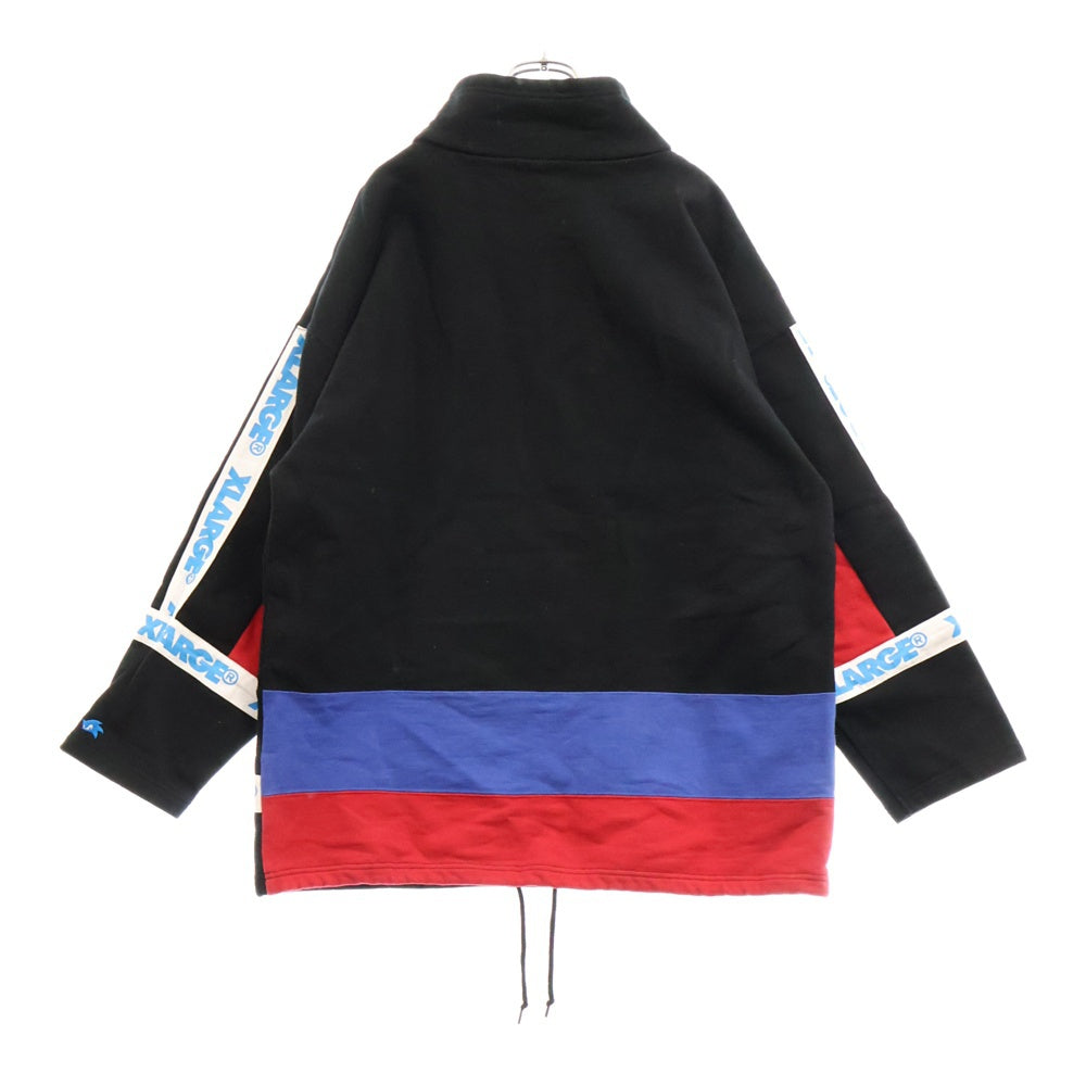 X-LARGE(エクストララージ) SONIC THE HEDGEHOG TAPED MOCKMECK SWEAT ソニック プリント プルオーバーパーカー スウェット ブラック
