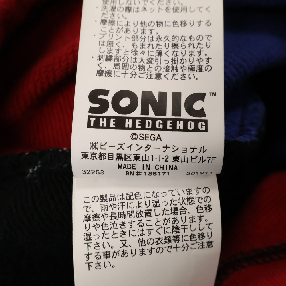 X-LARGE(エクストララージ) SONIC THE HEDGEHOG TAPED MOCKMECK SWEAT ソニック プリント プルオーバーパーカー スウェット ブラック