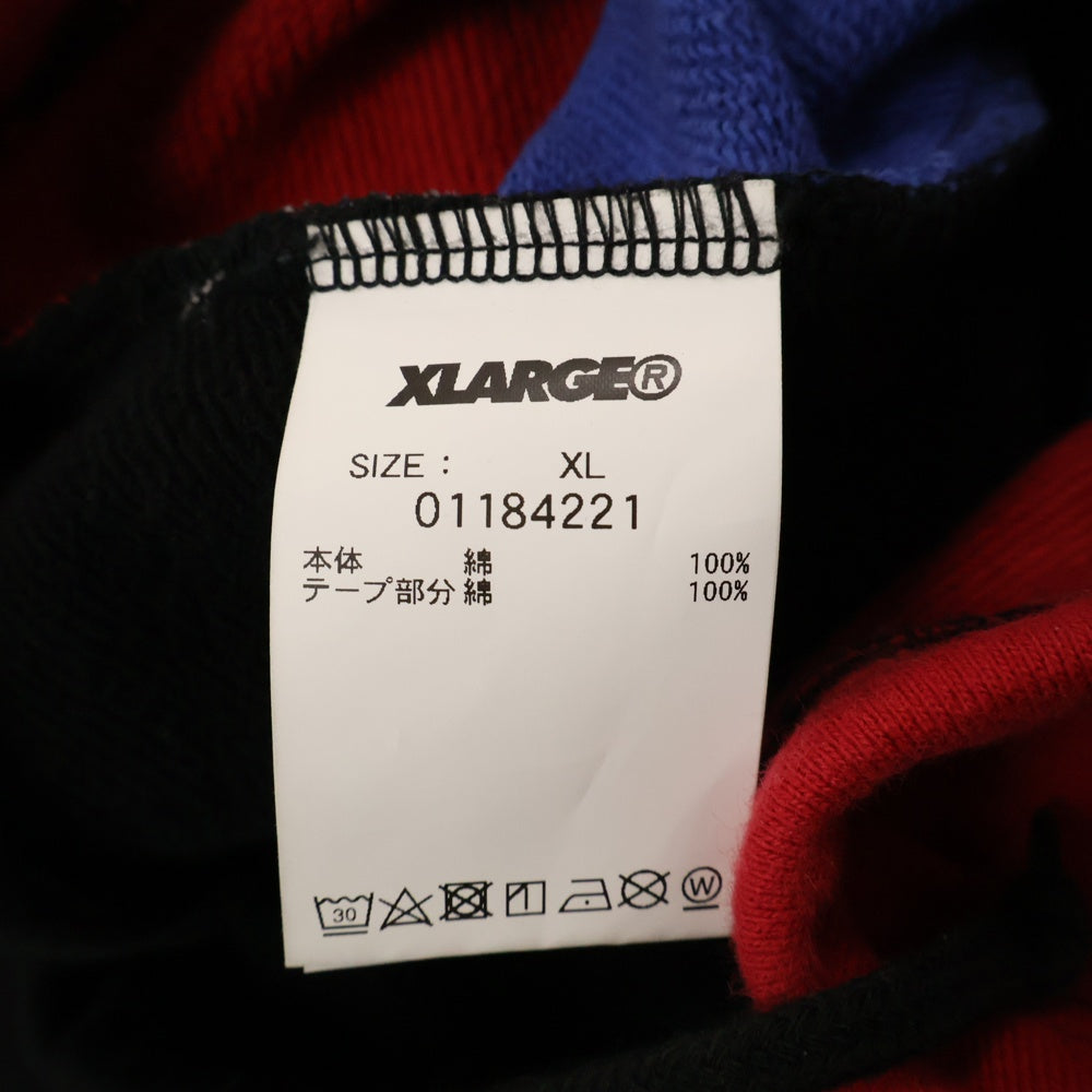 X-LARGE(エクストララージ) SONIC THE HEDGEHOG TAPED MOCKMECK SWEAT ソニック プリント プルオーバーパーカー スウェット ブラック