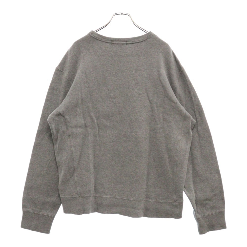 POLO RALPH LAUREN(ポロラルフローレン) ポニー刺繍 Vガゼット クルーネックスウェットトレーナー グレー KK-RL-LW-0501