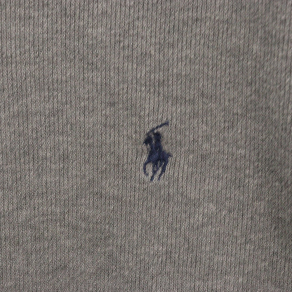 POLO RALPH LAUREN(ポロラルフローレン) ポニー刺繍 Vガゼット クルーネックスウェットトレーナー グレー KK-RL-LW-0501