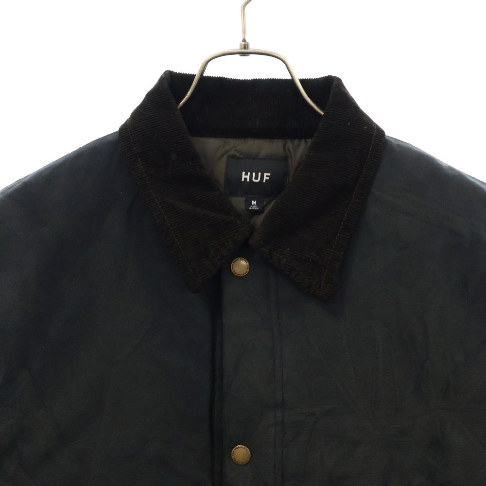 HUF(ハフ) 24AW CANVAS JACKET キャンバス 裏地キルティング ダックジャケット ブラック