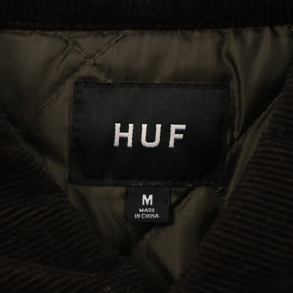 HUF(ハフ) 24AW CANVAS JACKET キャンバス 裏地キルティング ダックジャケット ブラック
