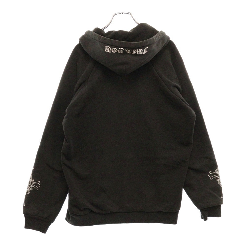 CHROME HEARTS(クロムハーツ) OLD Dagger Zip Hoodie オールドモデル ダガープリント 袖クロス 裏地サーマル ジップパーカーパーカー フーディー ブラック
