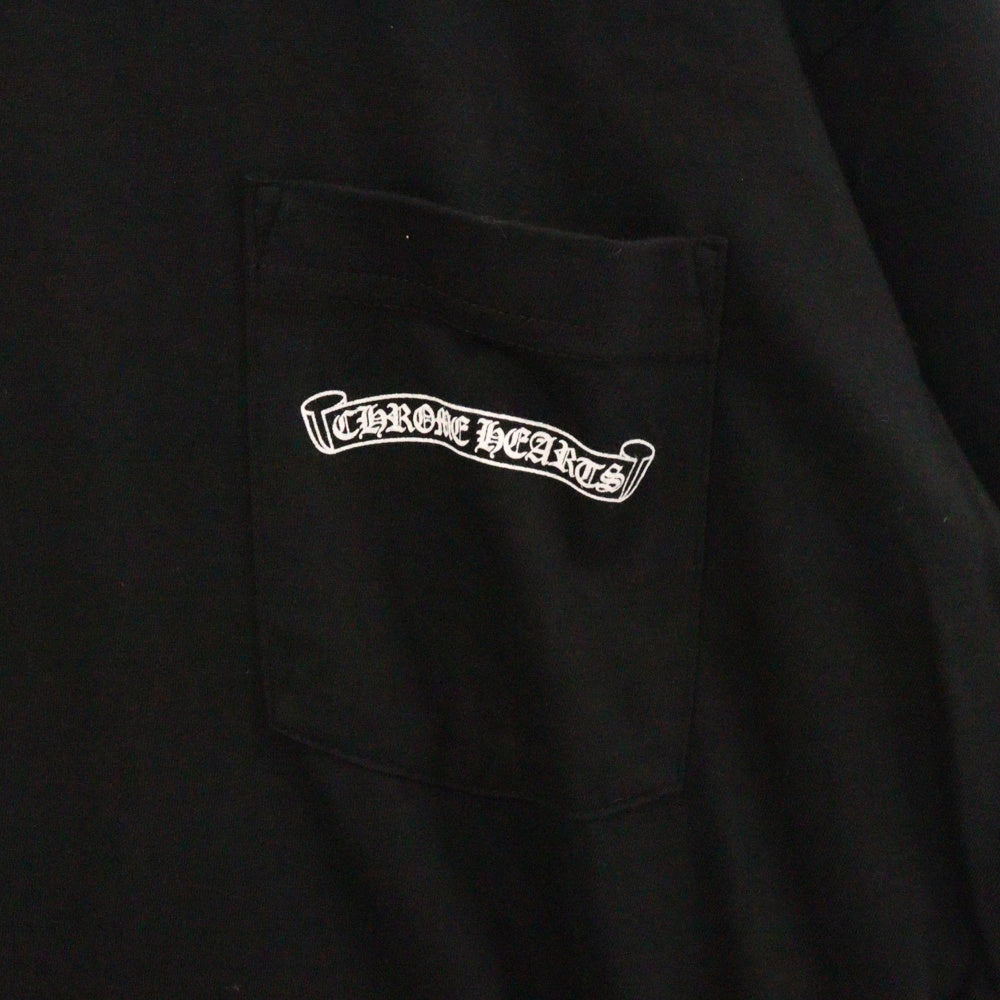 CHROME HEARTS(クロムハーツ) CH L S 1 バックスクロールラベルプリント ロングスリーブ 長袖Tシャツ ブラック