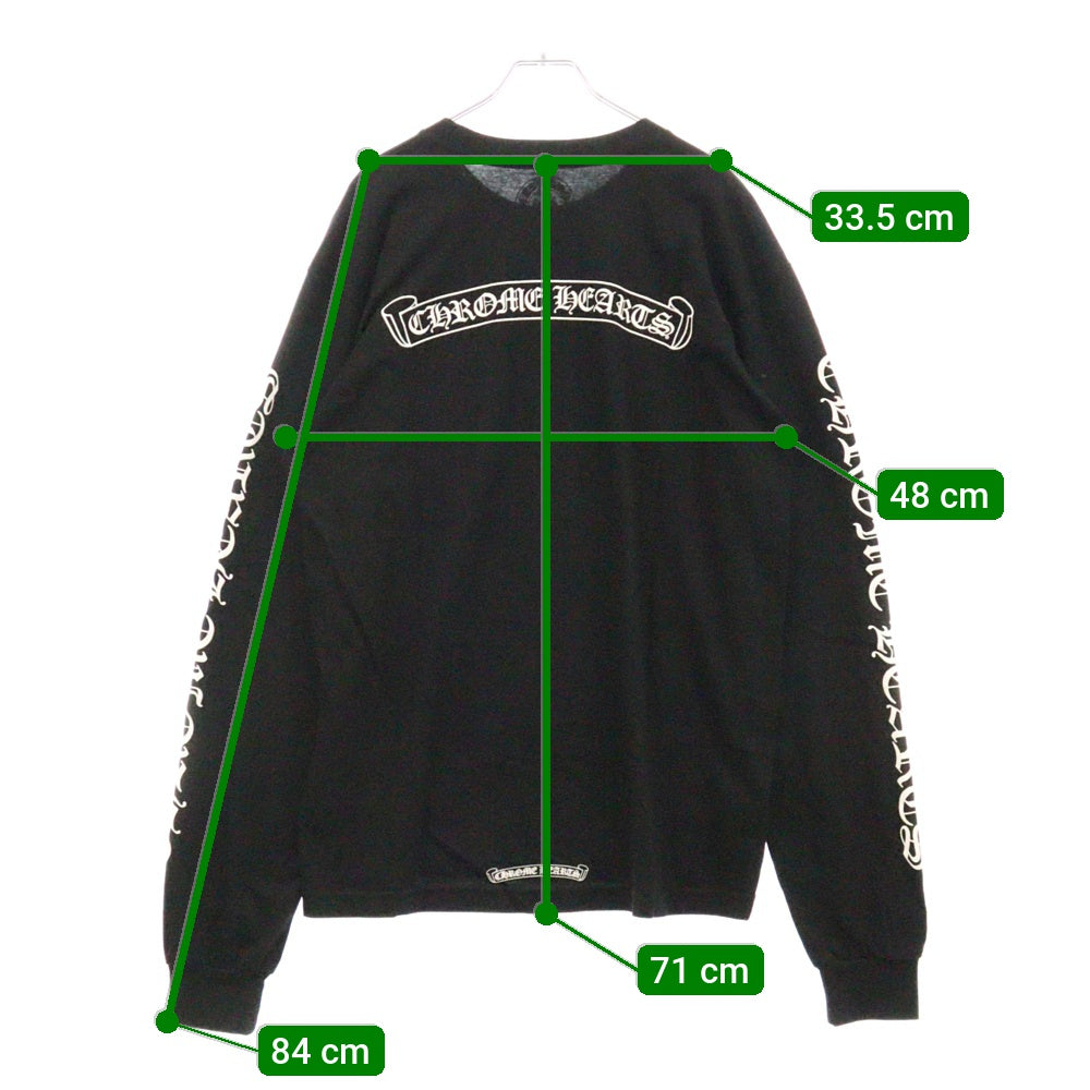 CHROME HEARTS(クロムハーツ) CH L S 1 バックスクロールラベルプリント ロングスリーブ 長袖Tシャツ ブラック