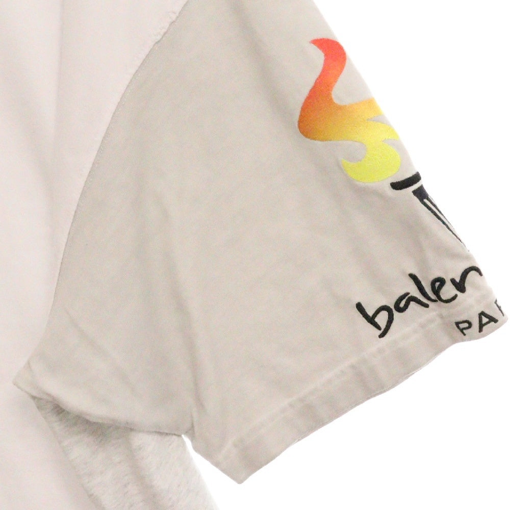 BALENCIAGA(バレンシアガ) 22SS UPSIDE DOWN アップサイド ダウン ダメージ加工 リメイク 半袖 Tシャツカットソー698811 ホワイト/グレー