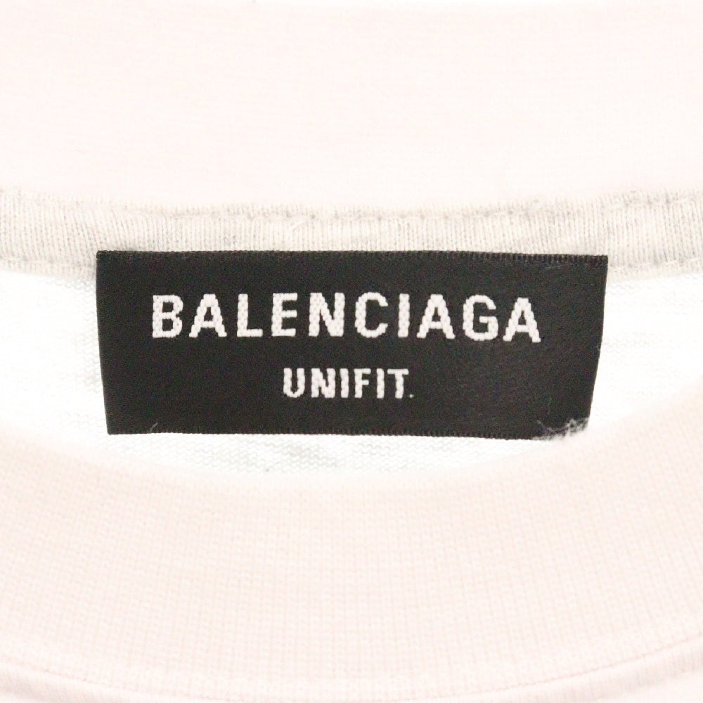 BALENCIAGA(バレンシアガ) 22SS UPSIDE DOWN アップサイド ダウン ダメージ加工 リメイク 半袖 Tシャツカットソー698811 ホワイト/グレー