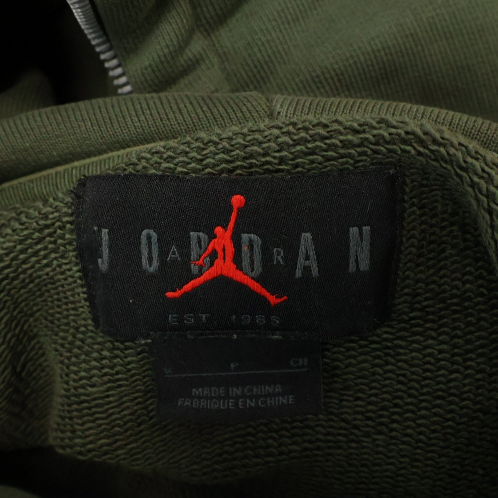 NIKE(ナイキ) ×Travis Scott JORDAN BRAND Pullover Hoodie ×トラヴィススコット カクタス ジャック ジョーダンブランド ロゴ 刺繍プリント ジップアップパーカー カーキ DZ5500-325