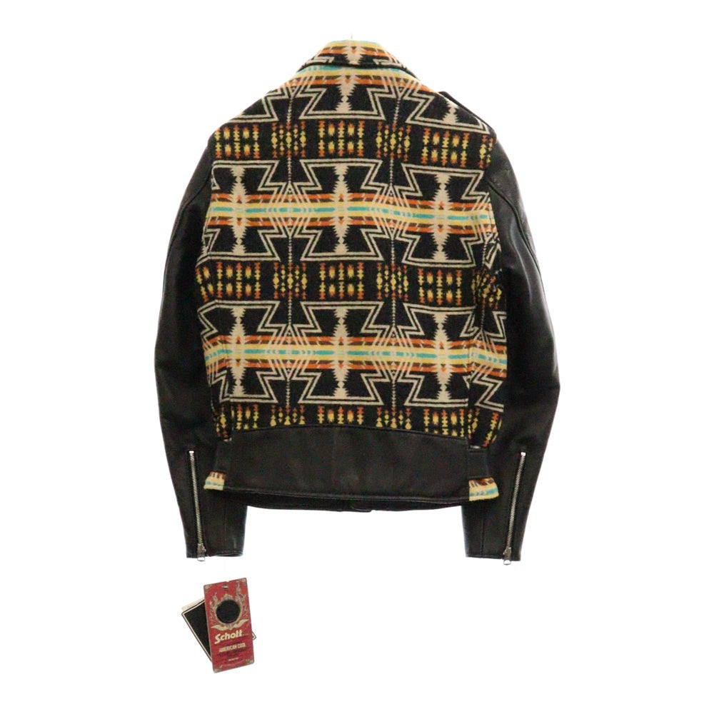 SCHOTT(ショット) 83UST NAVAJO BLANKET ONESTAR TALL ナバホ ブランケット ワンスター レザー ダブルライダースジャケット ブラック/マルチ 7456