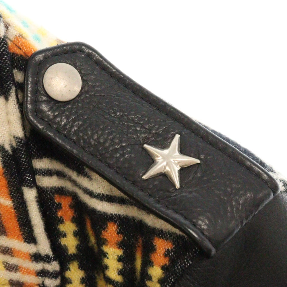 SCHOTT(ショット) 83UST NAVAJO BLANKET ONESTAR TALL ナバホ ブランケット ワンスター レザー ダブルライダースジャケット ブラック/マルチ 7456