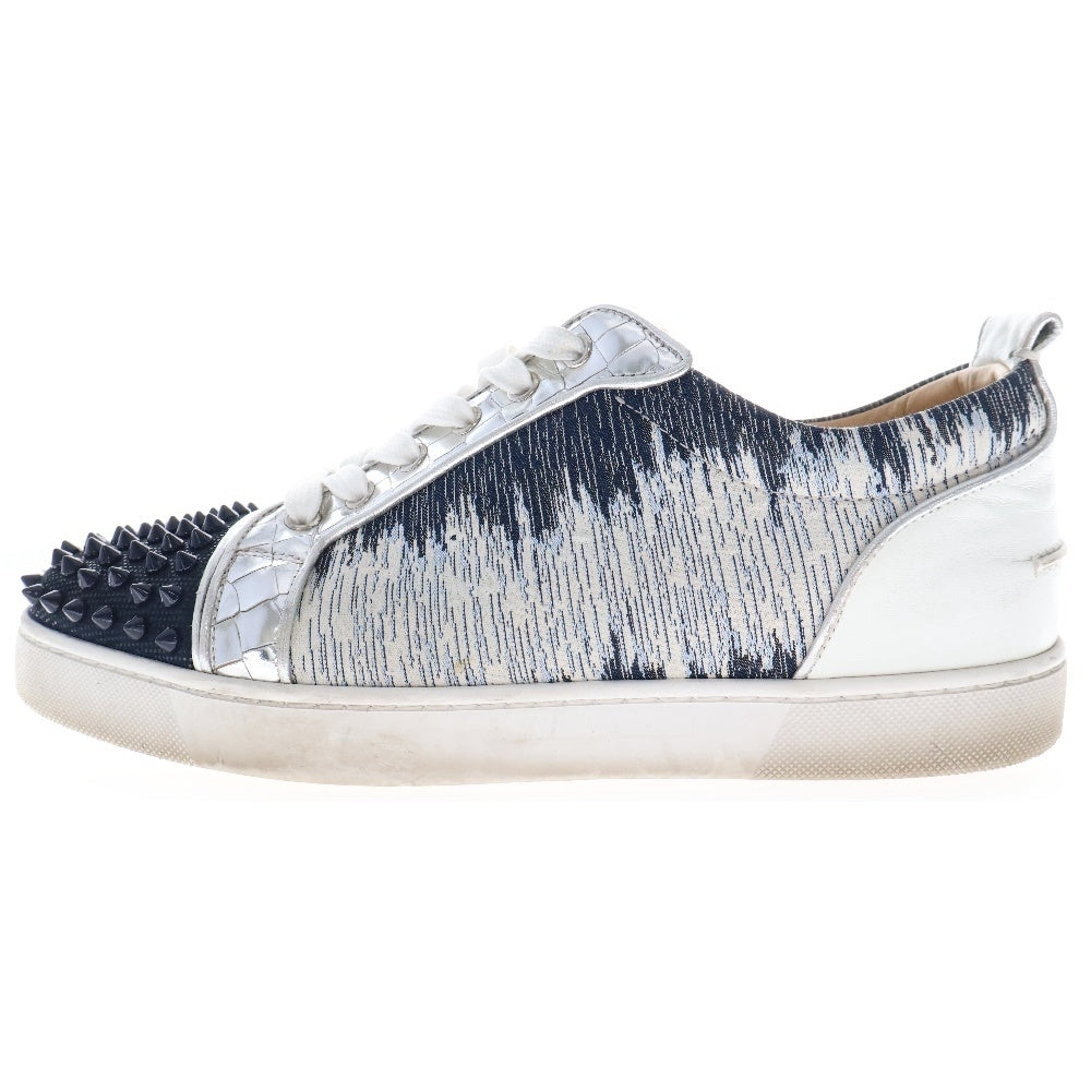 CHRISTIAN LOUBOUTIN(クリスチャンルブタン) Louis Junior Spikes Orlato ルイスジュニアスパイク オルラト スタッズ切替 ローカットスニーカー ネイビー/ホワイト 1220842