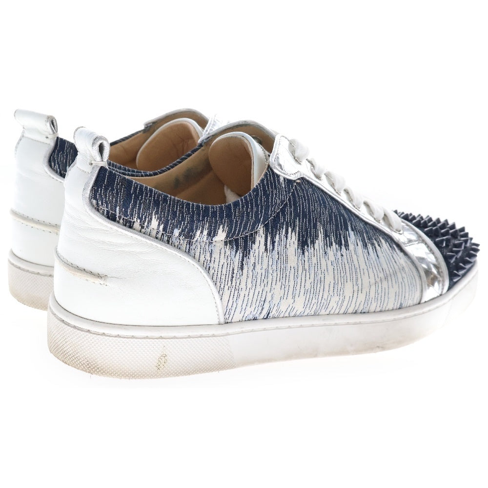CHRISTIAN LOUBOUTIN(クリスチャンルブタン) Louis Junior Spikes Orlato ルイスジュニアスパイク オルラト スタッズ切替 ローカットスニーカー ネイビー/ホワイト 1220842