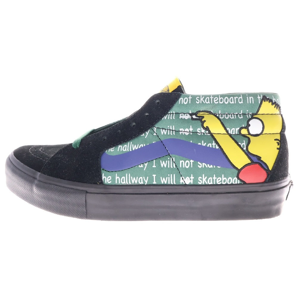 VANS(ヴァンズ) ×Simpsons ×Stash Sk8 Mid LX シンプソンズ スタッシュ スケート ミッドカットスニーカー ブラック/グリーン US9/27cm VN-0FJQYJ7/6520299