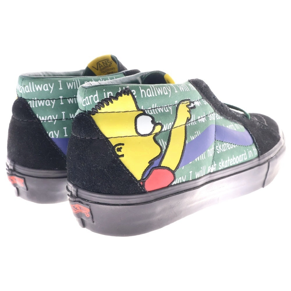 VANS(ヴァンズ) ×Simpsons ×Stash Sk8 Mid LX シンプソンズ スタッシュ スケート ミッドカットスニーカー ブラック/グリーン US9/27cm VN-0FJQYJ7/6520299