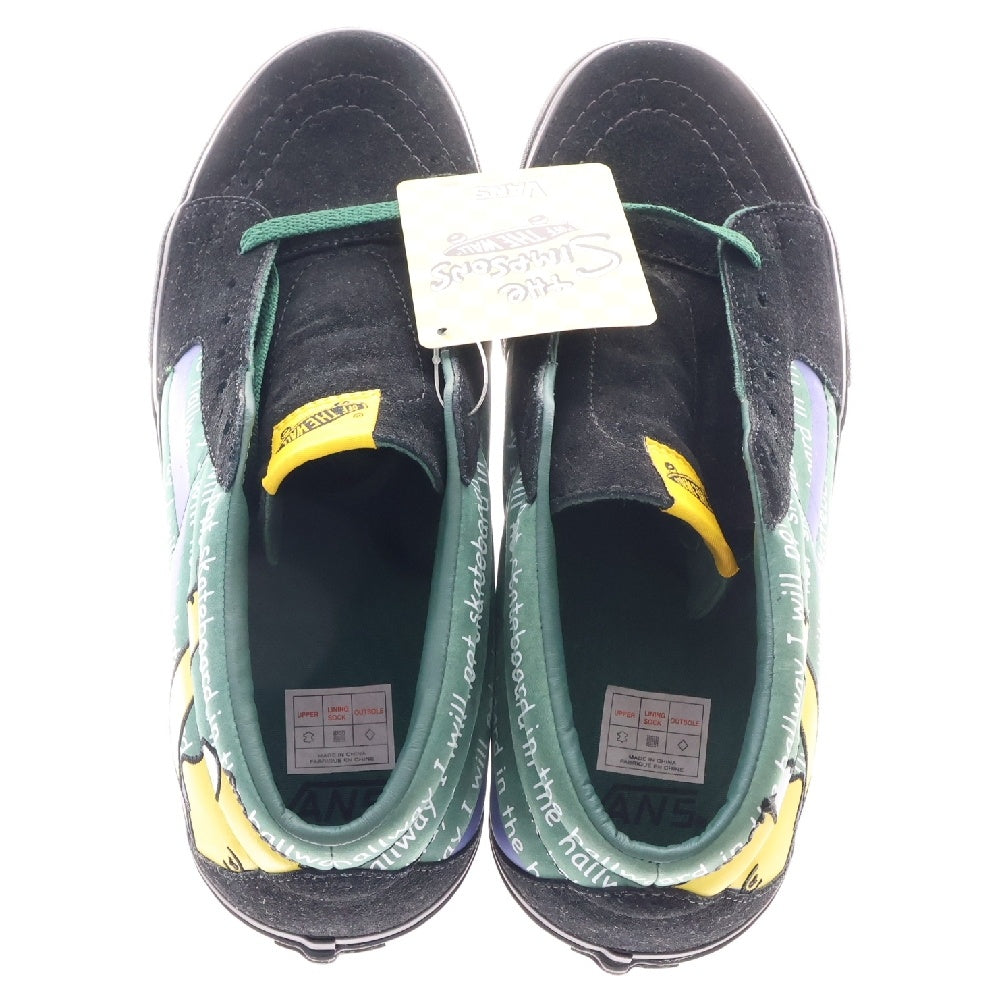 VANS(ヴァンズ) ×Simpsons ×Stash Sk8 Mid LX シンプソンズ スタッシュ スケート ミッドカットスニーカー ブラック/グリーン US9/27cm VN-0FJQYJ7/6520299