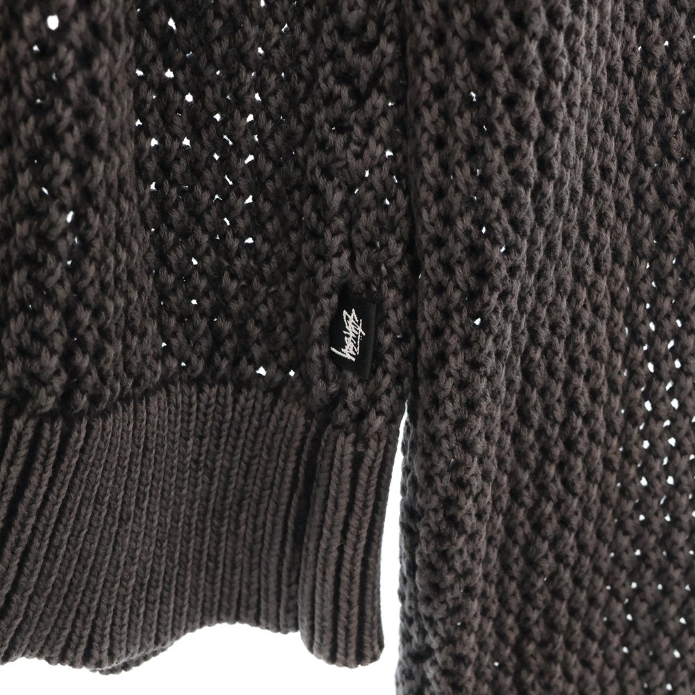 STUSSY(ステューシー) Pigment Dyed Loose Gauge Sweat ピグメント ダイ ルーズ メッシュ ゲージニットセーター グレー 117105