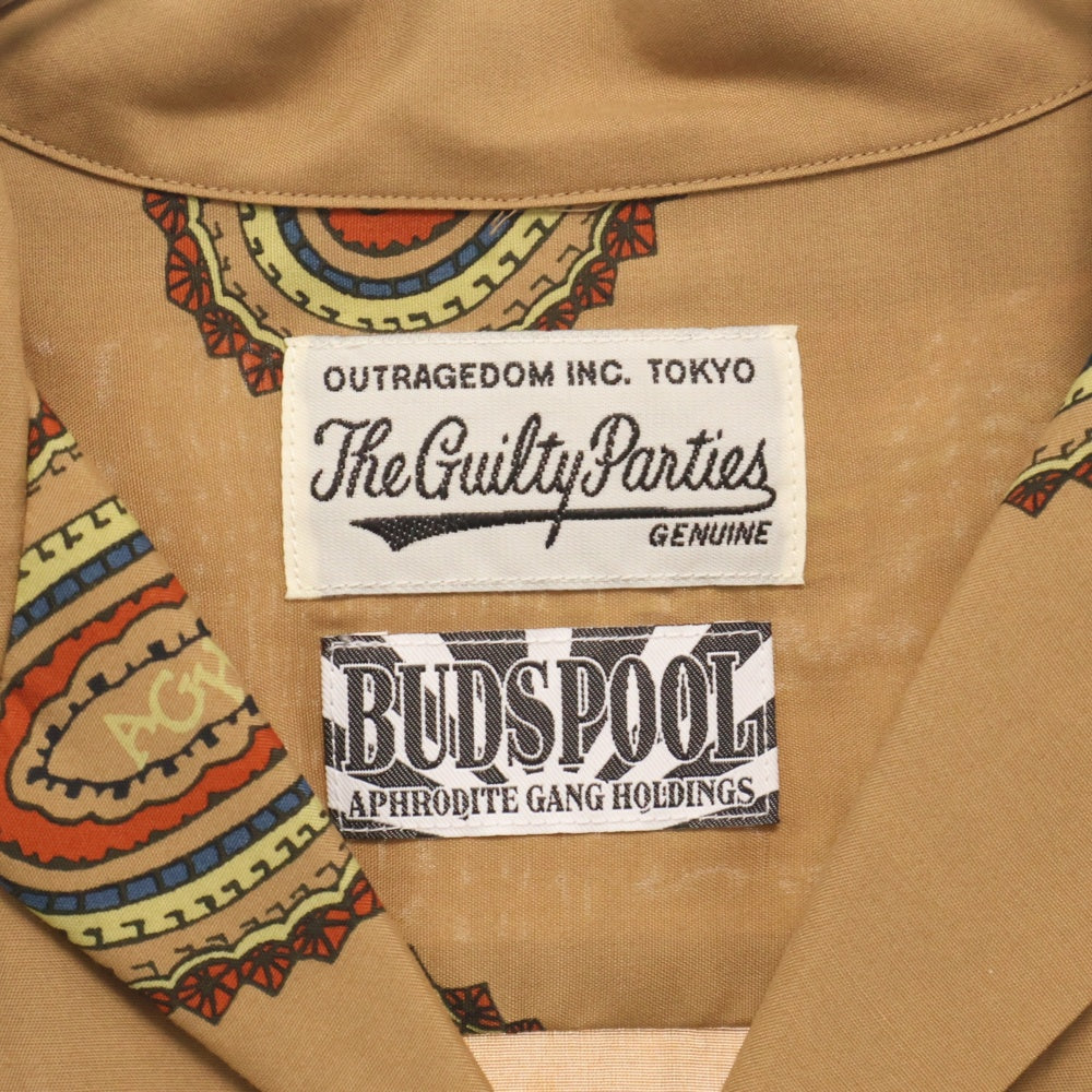 WACKO MARIA(ワコマリア) 21SS ×BUDSPOOL HAWAIIAN SHIRT バッズプール 舐達麻 ハワイアン ペイズリー柄 オープンカラー 半袖シャツ ブラウン
