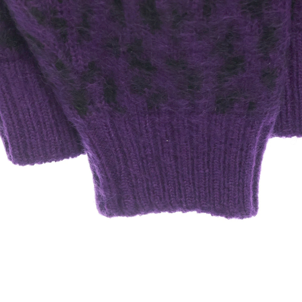WACKO MARIA(ワコマリア) 22AW LEOPARD HEAVY MOHAIR CARDIGAN レオパード モヘアカーディガン パープル 22FW-WMK-KN07