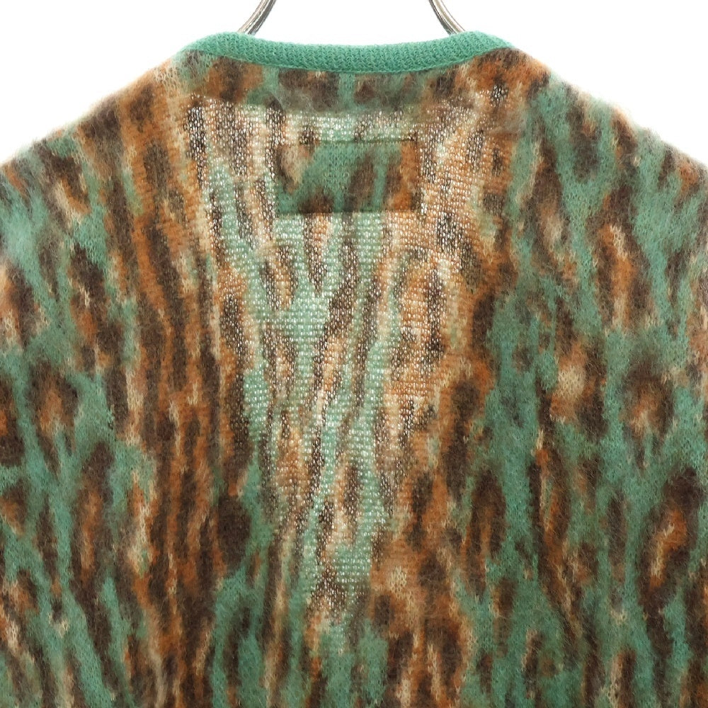 WACKO MARIA(ワコマリア) 22AW LEOPARD HEAVY MOHAIR CARDIGAN レオパード モヘアカーディガン グリーン/ブラウン 22FW-WMK-KN13