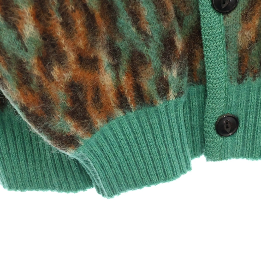 WACKO MARIA(ワコマリア) 22AW LEOPARD HEAVY MOHAIR CARDIGAN レオパード モヘアカーディガン グリーン/ブラウン 22FW-WMK-KN13