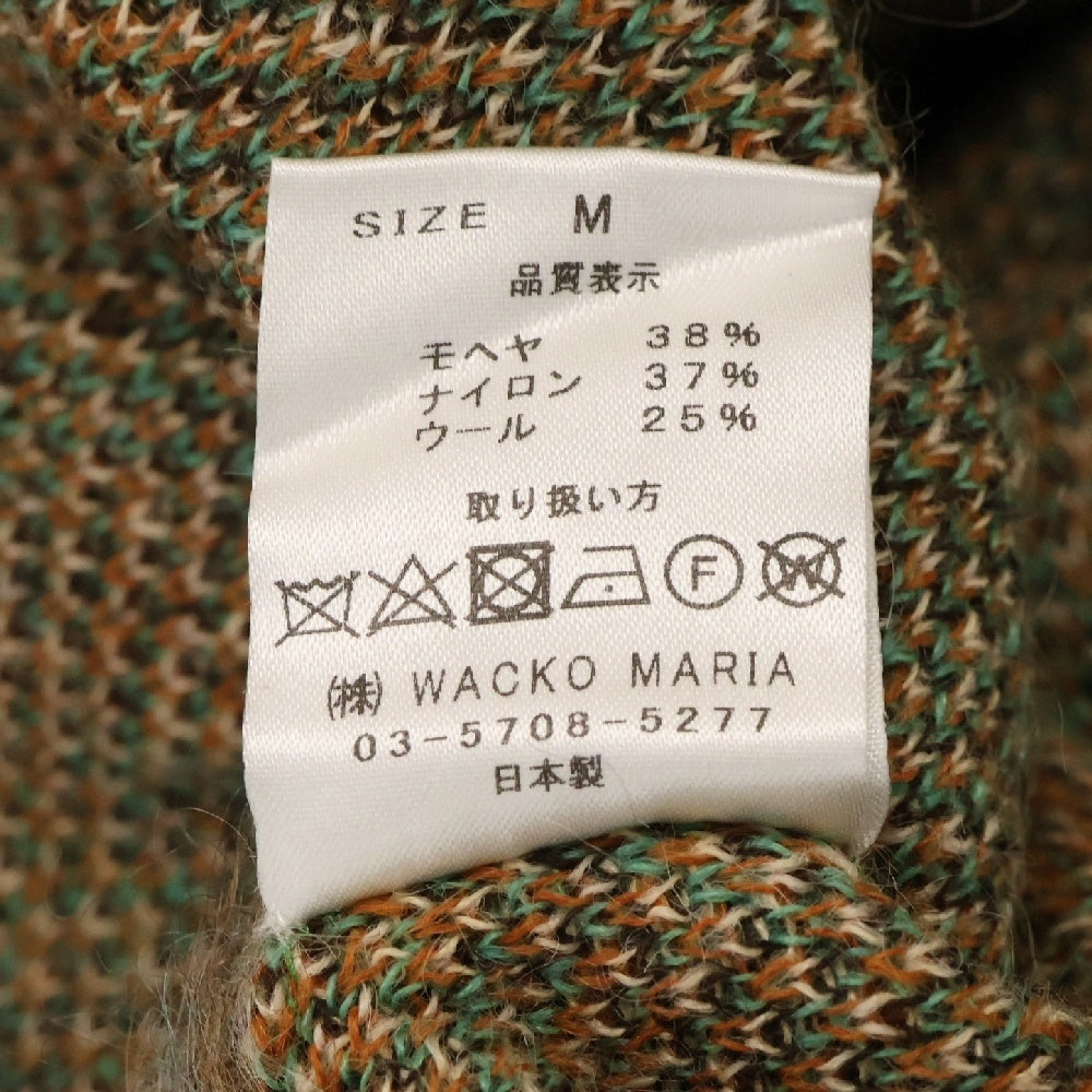 WACKO MARIA(ワコマリア) 22AW LEOPARD HEAVY MOHAIR CARDIGAN レオパード モヘアカーディガン グリーン/ブラウン 22FW-WMK-KN13