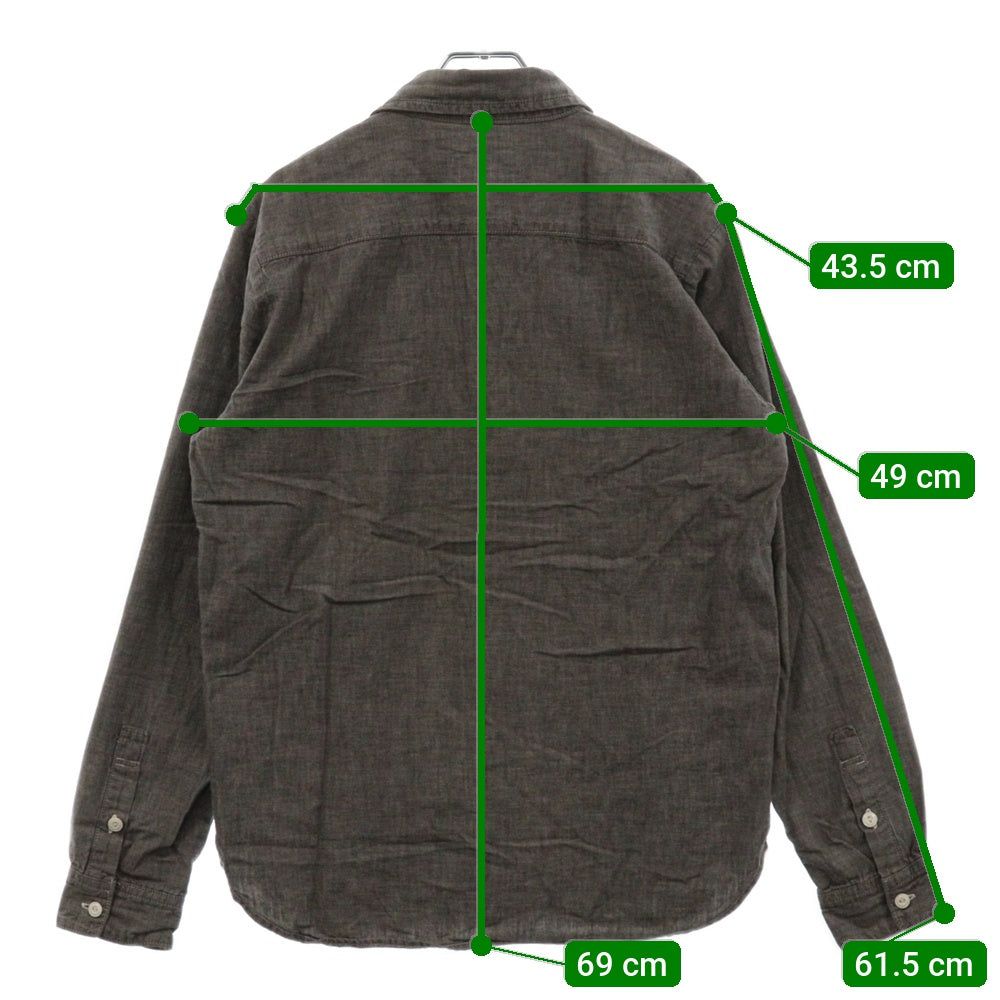 WACKO MARIA(ワコマリア) THE GUILTY PARTIES プリント 長袖シャツ シャンブレー グレー