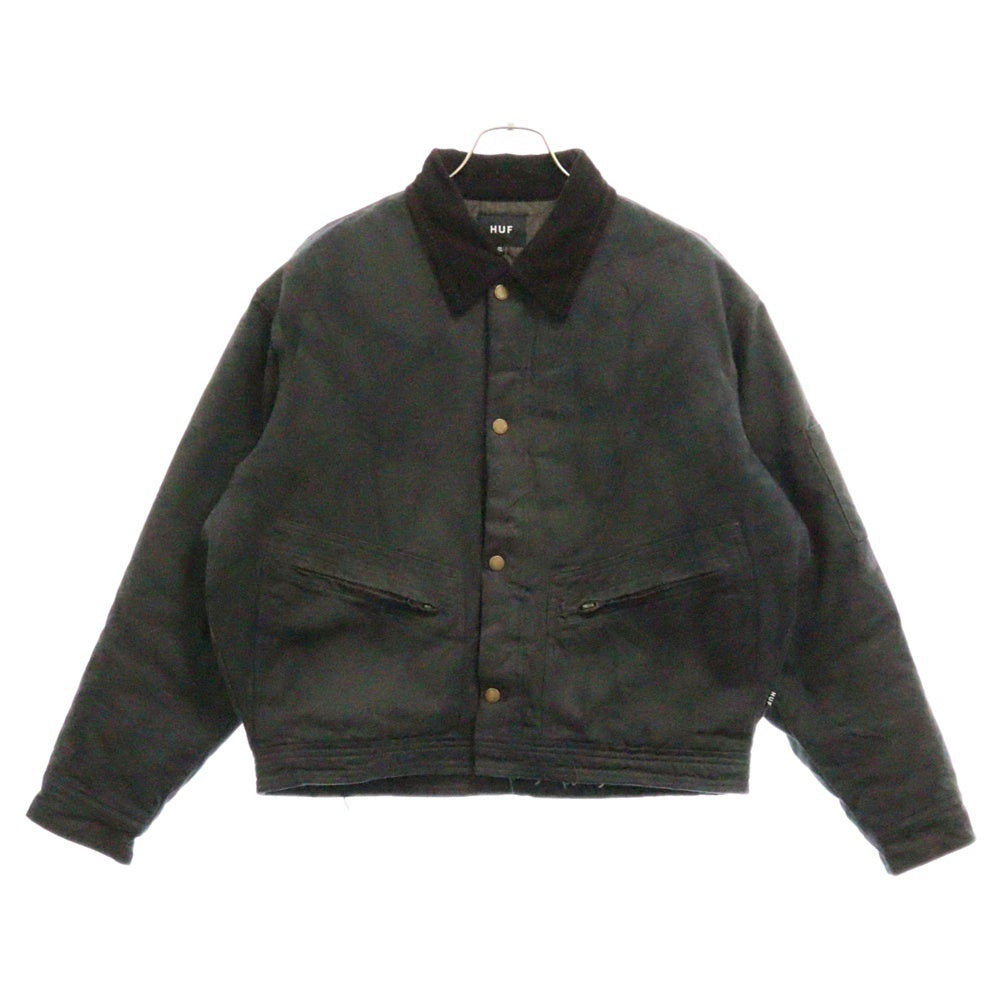 HUF(ハフ) 24AW CANVAS JACKET キャンバス 裏地キルティング ダックジャケット ネイビー