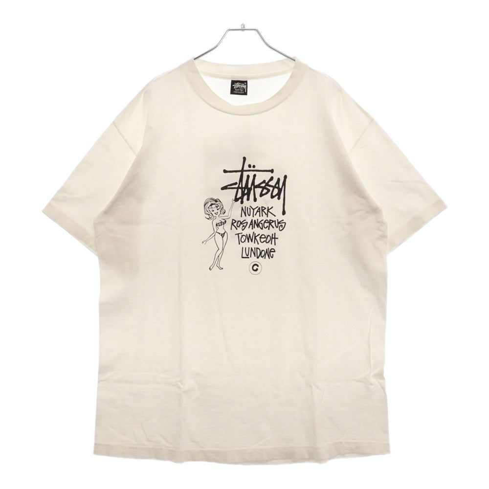 STUSSY(ステューシー) 80s OLD STUSSY World Tour Tee オールドステューシー 黒タグ 両面プリント 半袖Tシャツ カットソー ホワイト