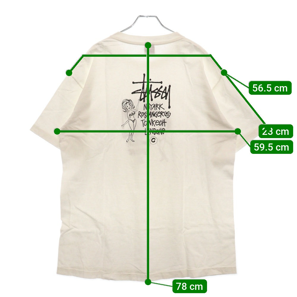 STUSSY(ステューシー) 80s OLD STUSSY World Tour Tee オールドステューシー 黒タグ 両面プリント 半袖Tシャツ カットソー ホワイト