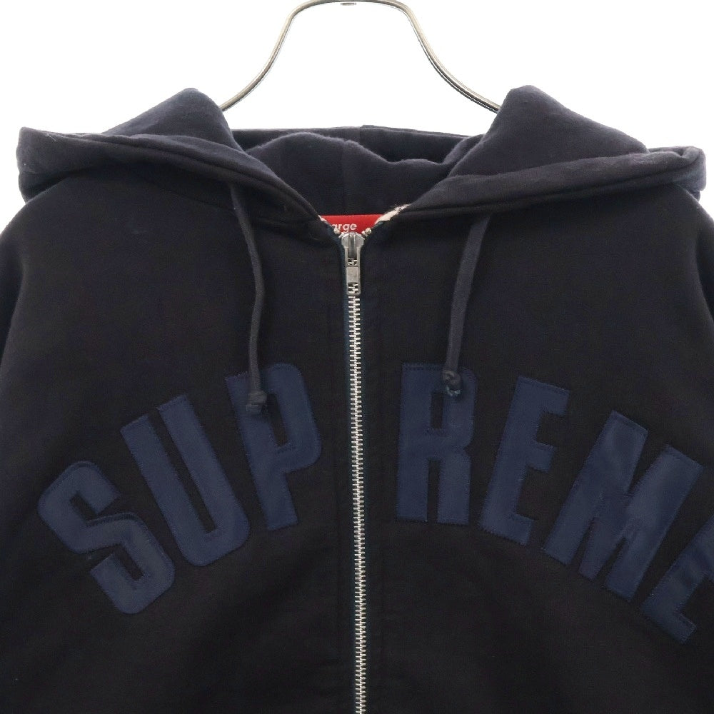 SUPREME(シュプリーム) Arc Logo Zip Up Sweatshirt アーチロゴ 裏地サーマル ジップアップ プルオーバースウェットパーカー ネイビー