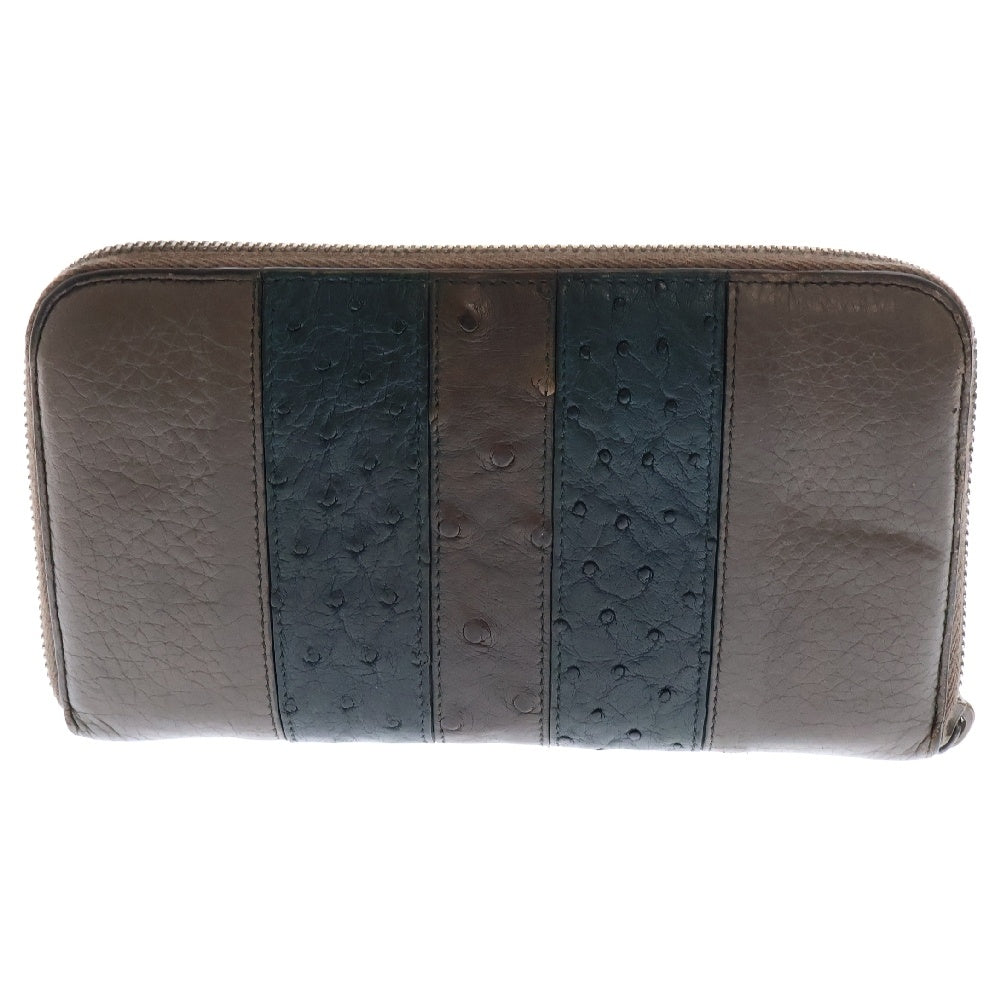 BOTTEGA VENETA(ボッテガヴェネタ) 17SS ラウンドファスナー レザー ロングウォレット 長財布 ブラウン/ブラック