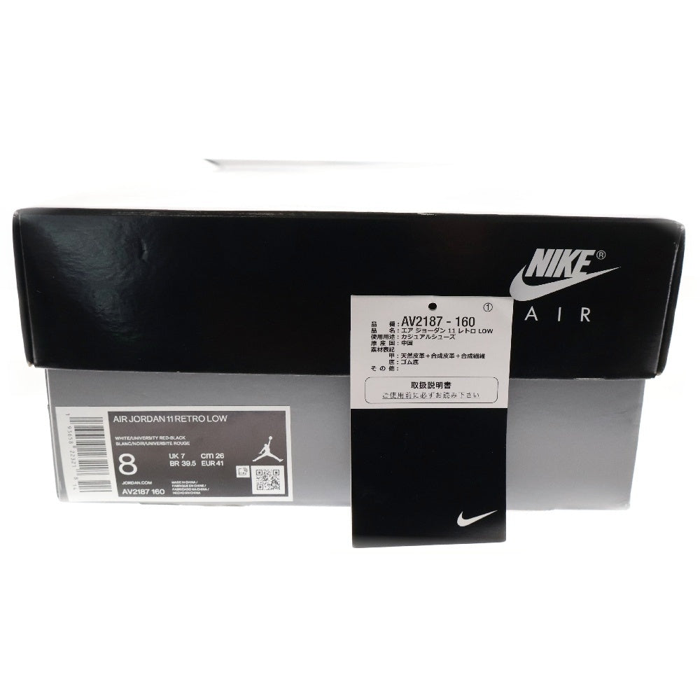 NIKE(ナイキ) AIR JORDAN 11 RETRO BRED エアジョーダン レトロ ブレッド ローカットスニーカー ホワイト/レッド US8/26cm AV2187-160