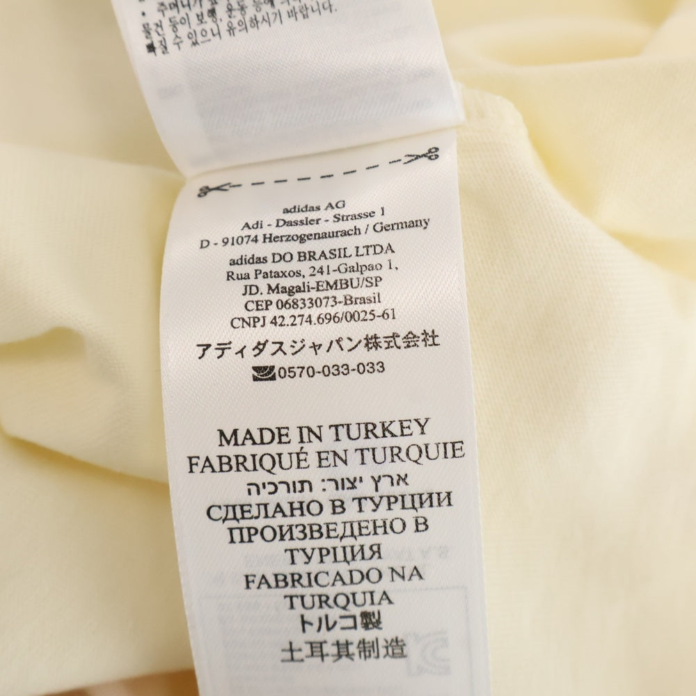 adidas(アディダス) 21SS ×PALACE Crossover Chest Logo Short Sleeve パレス クロスオーバー チェストロゴ 半袖Tシャツ アイボリー/ピンク HE9372