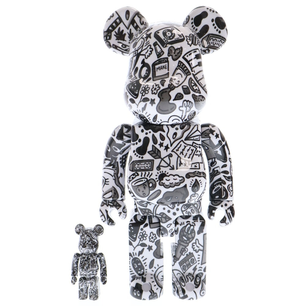 BE@RBRICK(ベアブリック) × Chocomoo チョコムー 100% & 400% フィギュア 人形 ホワイト/ブラック