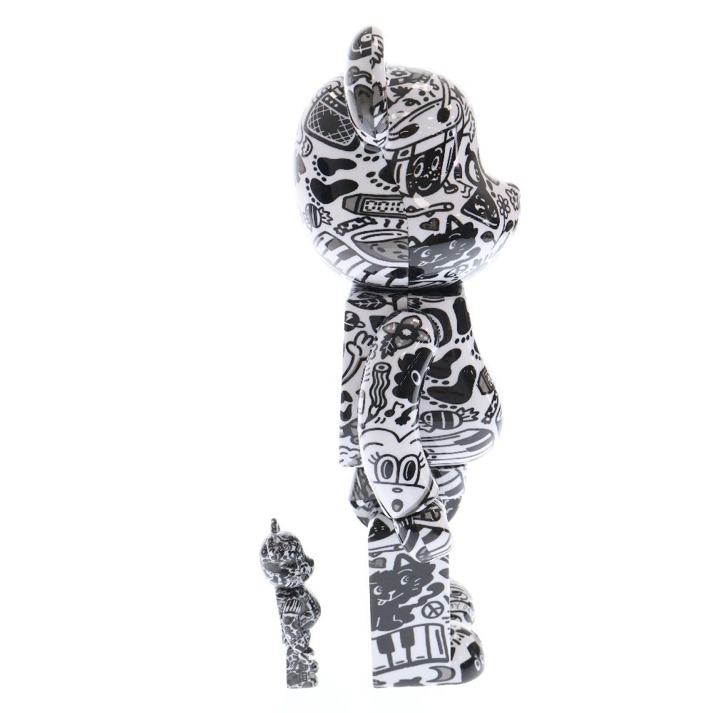 BE@RBRICK(ベアブリック) × Chocomoo チョコムー 100% & 400% フィギュア 人形 ホワイト/ブラック