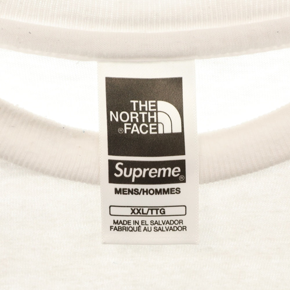 SUPREME(シュプリーム) 23SS ×THE NORTH FACE Printed Pocket Tee ザ ノースフェイス ポケット ロゴプリント 半袖Tシャツカットソー ホワイト NT02309I