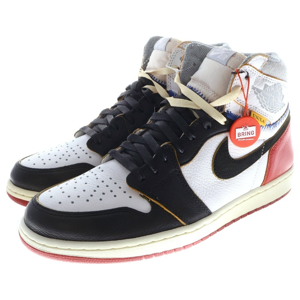 NIKE(ナイキ) ×UNION AIR JORDAN 1 RETRO HI NRG ユニオン エアジョーダン1 ハイカットスニーカー ブラック/レッド/ホワイト US10/28cm BV1300-106