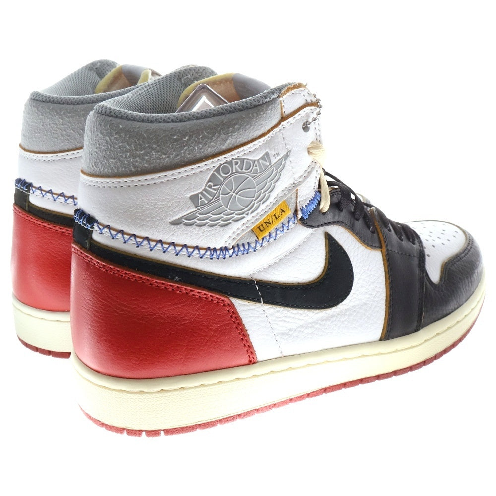 NIKE(ナイキ) ×UNION AIR JORDAN 1 RETRO HI NRG ユニオン エアジョーダン1 ハイカットスニーカー ブラック/レッド/ホワイト US10/28cm BV1300-106
