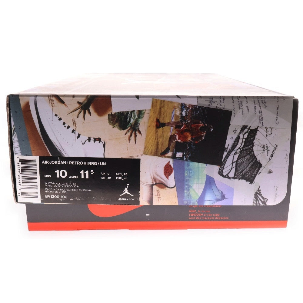 NIKE(ナイキ) ×UNION AIR JORDAN 1 RETRO HI NRG ユニオン エアジョーダン1 ハイカットスニーカー ブラック/レッド/ホワイト US10/28cm BV1300-106