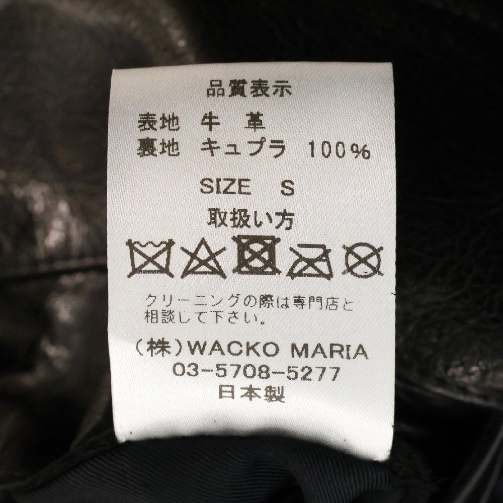 WACKO MARIA(ワコマリア) 24SS COWHIDE LEATHER DOUBLE RIDERS JACKET TYPE-1 カウレザー ダブルライダースジャケット ブラック 24SS-WMO-BL03
