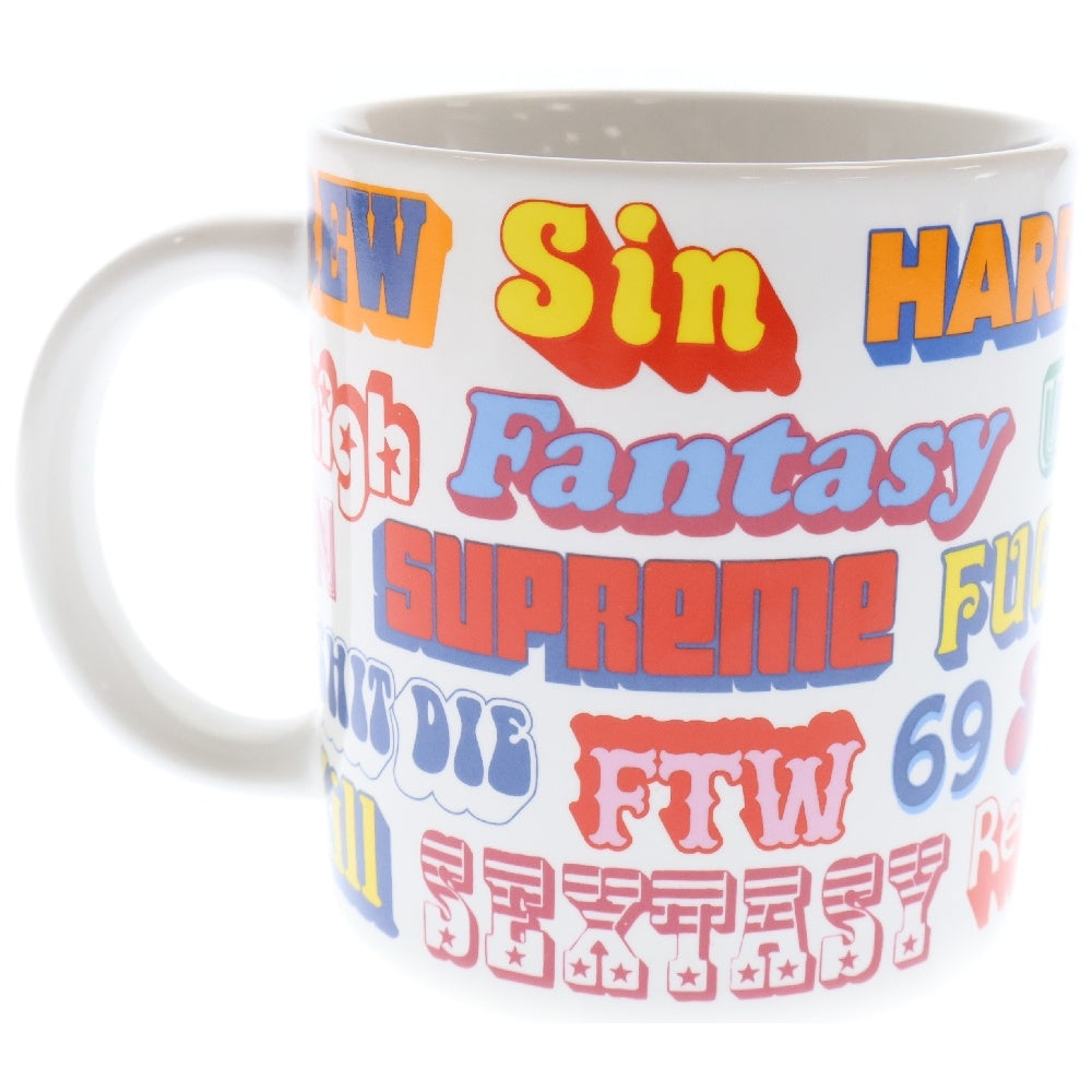 SUPREME(シュプリーム) 17AW ×HYSTERIC GLAMOUR Ceramic Coffee Mug ヒステリックグラマー 総柄プリント セラミック マグカップ ホワイト/マルチ